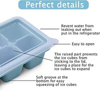 Anayu store (Pack of 3) Mini Ice Cube Trays with Lids, BPA Free Stackable and Reusable, Silicone Ice Cube Tray for Coffee, Bottom, BPA Free Stackable and Reusable.