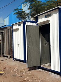Prefabricated Security Guard Cabin - Color: White Blue