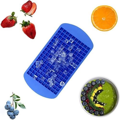 BAREPEPE 160 Cavity Silicone Mini Ice Cube Trays, 320 Small Ice Cube Molds, Easier to Release, Crushed Ice for Chilling Drinks, Cocktail, Flexible Stackable for Freezer, Multicolor