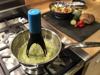 bosig Automatic Pan Stirrer, Cooking Stirrer with Food-Grade Nylon Legs, Dishwasher Safe, 3 Stirring Speeds. Kitchen Accessory and Tools (Plastic)