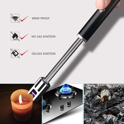 UNITRIP Electric Arc BBQ Lighter, Cooking Igniter Camping Grill Pulse Lighter Windproof Flameless 360 Flexible Neck Lighter with USB Rechargeable