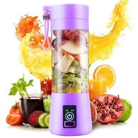 Mitsico Portable Blender, Personal Size Electric Rechargeable USB Juicer Cup, Fruit Mixer Jar Machine with 4 Blades for Home and Travel (380 ml, Multi-colour)