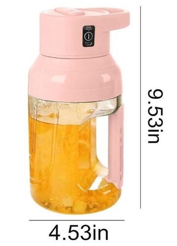 Sisliya Personal Citrus Juicer Cup 50.73oz 1500 ml Handheld Outdoor Sports Travel USB Rechargeable Smoothie Maker with 8 Pellet Heating Rods (PINK)