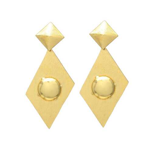 gold plated disc earring