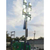 Industrial Mobile Tower Light - Metal, 15-25 Feet Height, Cool White Color | 220-240v Power, Easy Socket Installation, Versatile Industrial Use