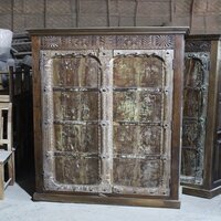 Farmhouse Rustic Almirah - Assembly: No Assembly Required