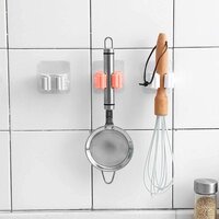 Mitsico Plastic Mop Holder And Broom Holder Wall Mounted Self Adhesive Stick, Anti-slip Organizer, Multifunction & Stand For Kitchen, Bathroom, Home (multicolor)2 - Cavity Quantity: Single