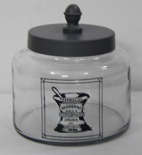 13 cm Round Glass Jar