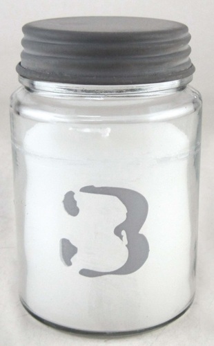 12 cm Glass White Jar