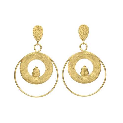 circular woman gold plated earring