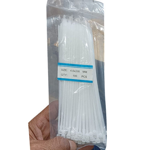 White 4.0X200Mm Nylon Cable Tie