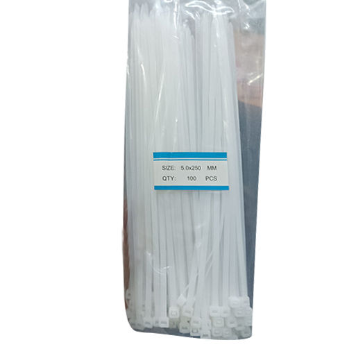 White 5.0x250mm Nylon Cable Tie