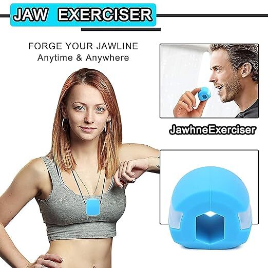 Meetzone Jawline Exerciser For Men And Women Easy To Use Face Chin Mouth Exerciser Fitness Ball For Jaw Toner Shaper Facial Exercise Tools Equipment, Jaw Muscle Exerciser (1pc/Multicolour)