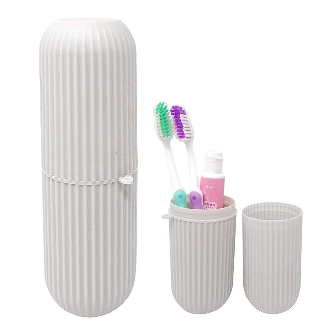 Honbay Portable Plastic Toothbrush Toothpaste Cup Case Box Holder Container for Travel