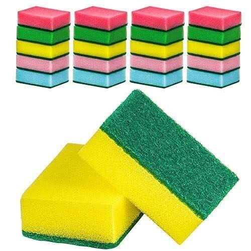 Truvik Scratch Free Sponge Pad Double Sided Colourful for Cleaning Utensils Multipurpose Uses