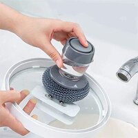 Heria Stainless Steel Scrubbers - Plastic, Black Pvc | Ideal For Cast Iron Pans, Single Cavity Design, Powerful Scrubbing For Stubborn Messes