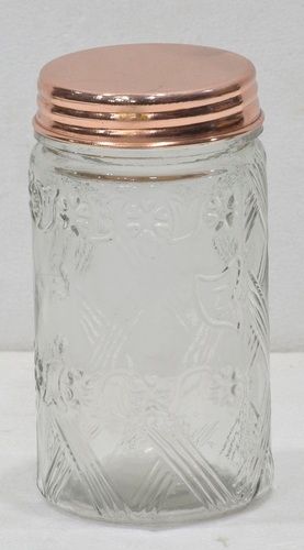 7 Inch Glass Jar With Copper Coated Lid