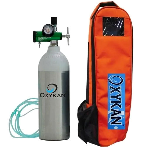 2 L Filled Portable Oxygen Cylinder Kit Purity Indicator: Optional