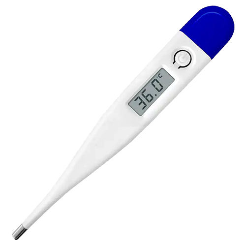 Digital Clinical Thermometer - Metal Build, Industrial Application, White Color | Precision Measurement Tool for Industrial Use