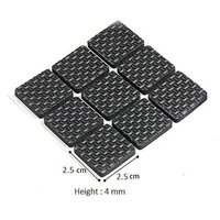 SpiderJuice 18Pc Self Adhesive Black Square Soft EVA Like Rubber Furniture Protection Non Slip Anti Skid Scratch Proof Buffer Bumper Floor Noise Insulation Bush Leg Pads Guards