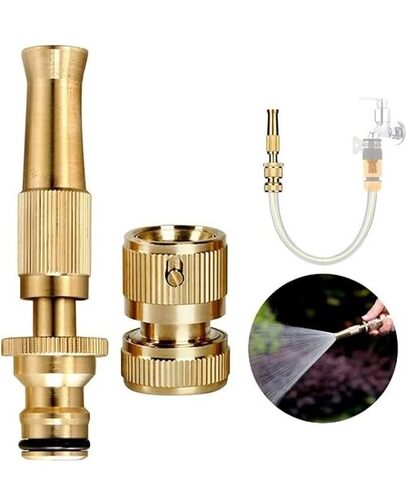 brided Hose Pipe with BRASS Nozzle Sprayer, Tap Adapter and 3 Clamps for Watering Home Garden, Car Washing, Floor Cleaning & Pet Bathing (multicolor) (24 feet)