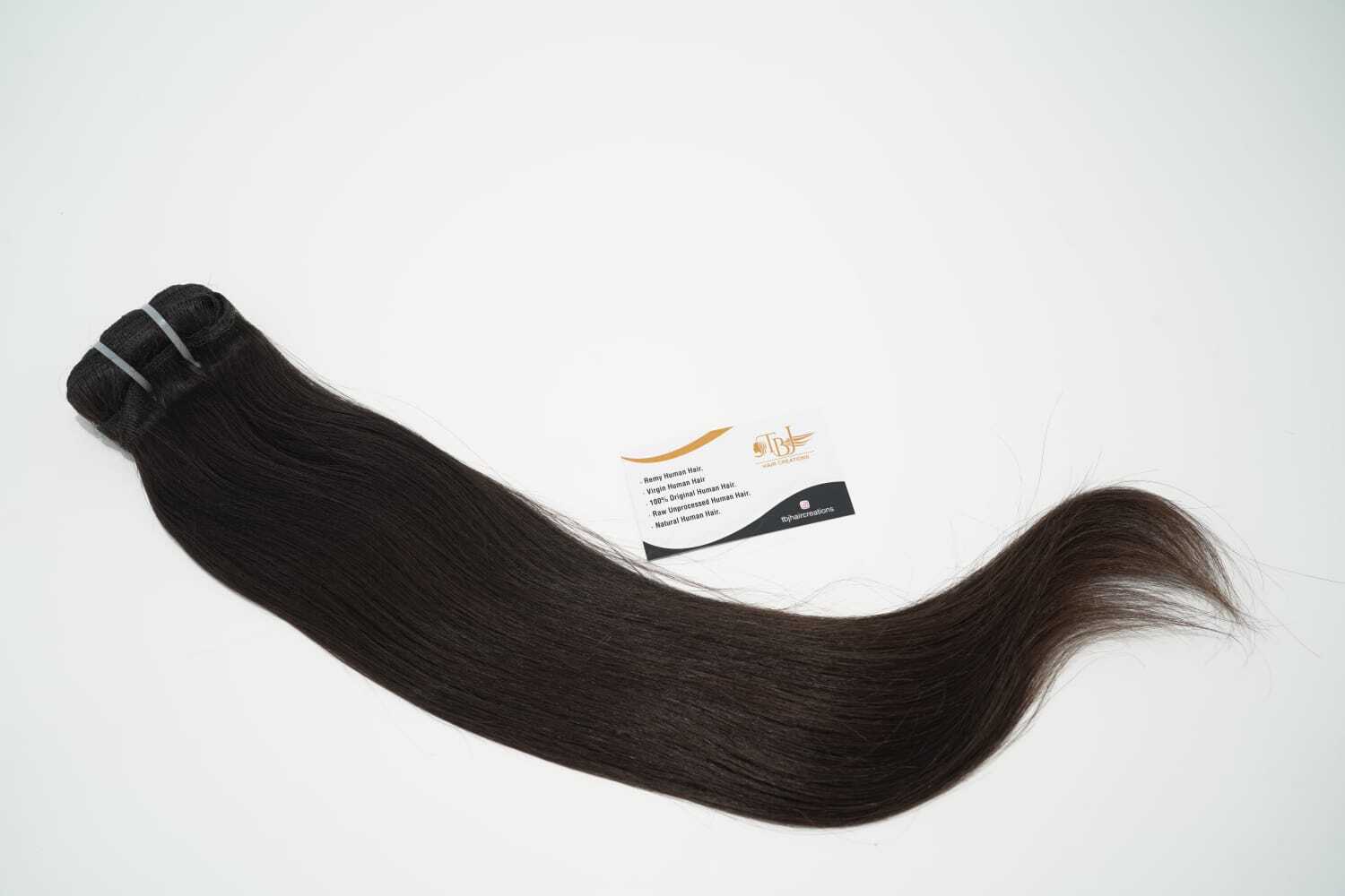 Raw Unprocessed Natural Black Straight Human Hair Weft Extensions