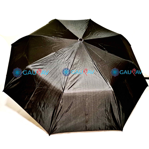 Black 21.5Inch  Manual Gents 3 Fold Umbrella