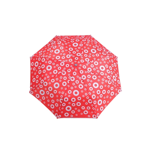 Red And White 22.5Inch Digital Printed Auto Umbrella 3 Fold Auto Open Umbrella