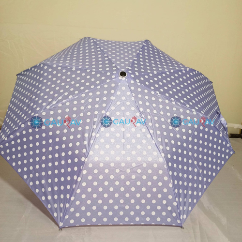 Grey 21.5X8Inch Pearl 3 Fold Women Umbrella