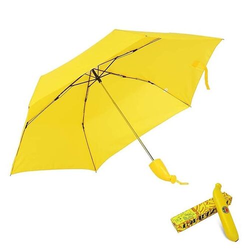 Gra8 Banana Shaped Monsoon Umbrella Windproof Rainy Day Umbrella for Women Girl Outdoor Uv Protection Umbrella Quirky Gifts for Monsoon Kids Children Best Gift (1Pcs) (Multicolor)