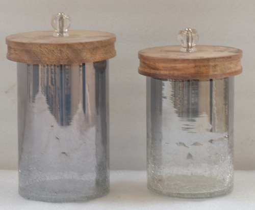 Glass Jar With Wooden Lid