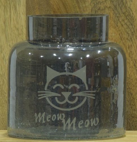 Glass Cat Food Jar