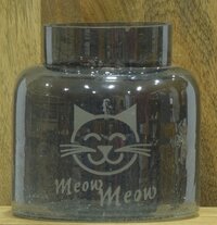 Glass Cat Food Jar - Color: Tranparent