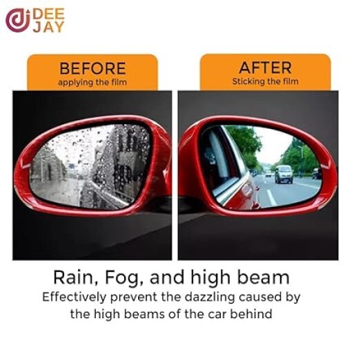 KeepCart Polyethylene Terephthalate Universal Car Accessories Rear-View Mirror Waterproof Anti Fog Rainproof Anti-Water Protective Film Self-Adhesive Sticker For Car