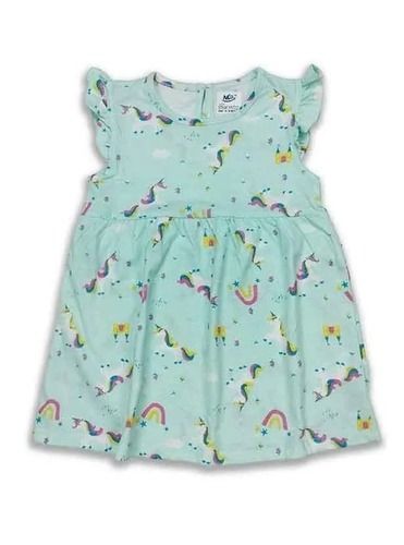 BABY GIRLS PRINTED KNIT DRESS MINT GREEN