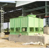 Fiber Reinforced Plastic Cooling Towers - Corrosion-resistant, Induced Draft Design , Three-phase Power Supply, Green Color For Industrial Water Cooling