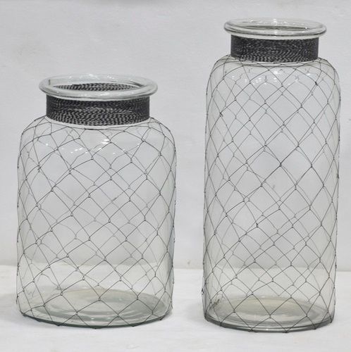 15 Inch Storage Glass Jar With Pedestal