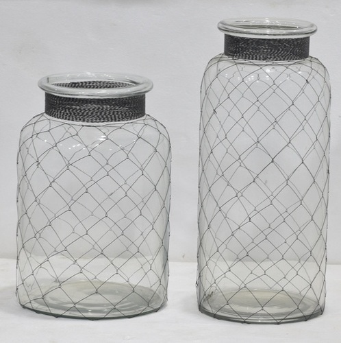 15 Inch Storage Glass Jar With Pedestal