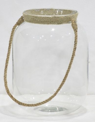 13 Inch Glass Food Jar With Jute Handle