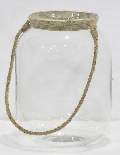 13 Inch Glass Food Jar With Jute Handle