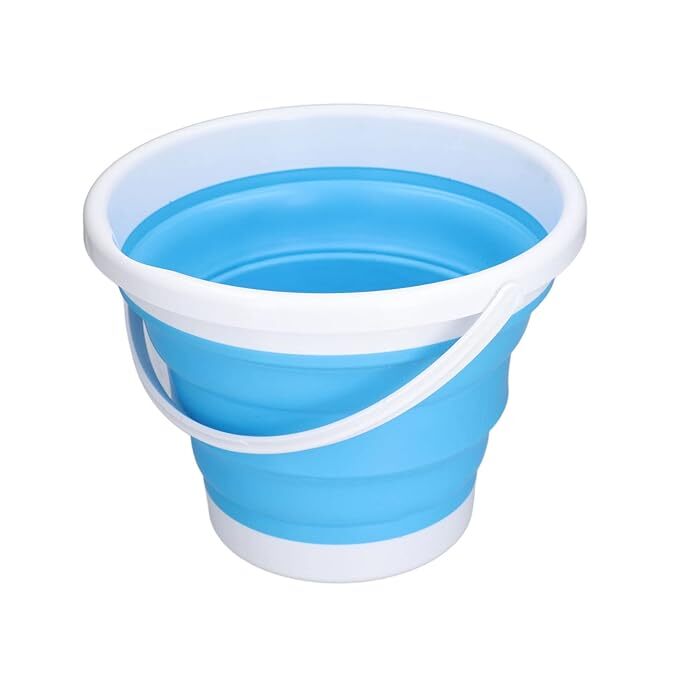 EXCLUZO Collapsible Plastic Bucket, Flexible Cleaning Bucket Space Saving 10L BPA Free Outdoor Waterpot with Handle for Garden Camping for House Cleaning