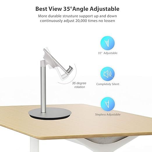 SortCircuit SM-888 RealSmart Mobile Phone Stand | Angle Adjustable Smart Phone Desk | Compatible with iPad, Galaxy Tablet, iPhone, Samsung Galaxy and All Android Phones Upto 10 inch (Silver)