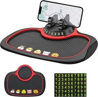 Mitsico Anti-Slip Phone Holder - PVC Rubber, Free Size, Multicolor | Glue-Free Design, 360 Swivel, Temporary Parking Numbers, Easy Maintenance