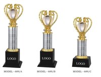Cricket Crystal Glob Trophies - Base Material: Mdf Wood