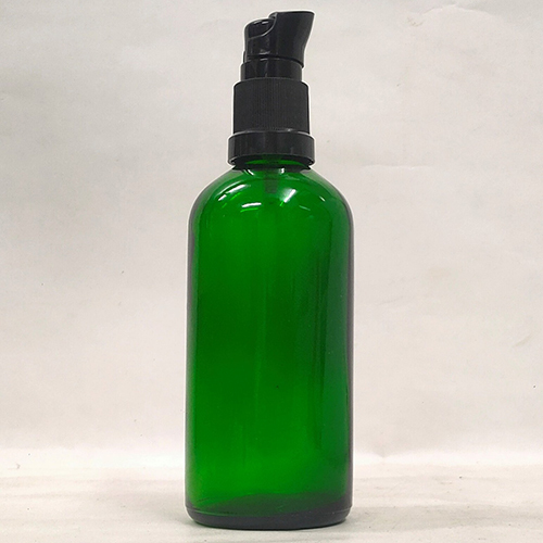100Ml Green Glossy Glass Bottle With Serum Pump Capacity: 100 Milliliter (Ml)