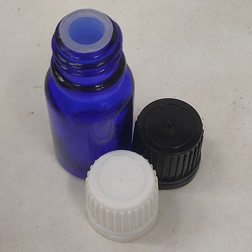 Blue Glossy Glass Bottle - 10ml with Easy Open Euro Cap | Engravable for Chemical & Pharmaceutical Use, Durable with Warranty