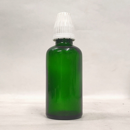 50Ml Green Glossy Glass Bottle With Temple Cap And Inner Plug Capacity: 50 Milliliter (Ml)