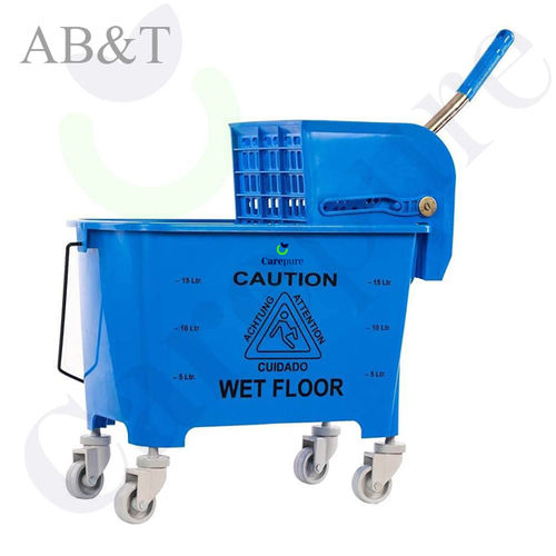 Single Bucket Down Press Wringer Mop Trolley