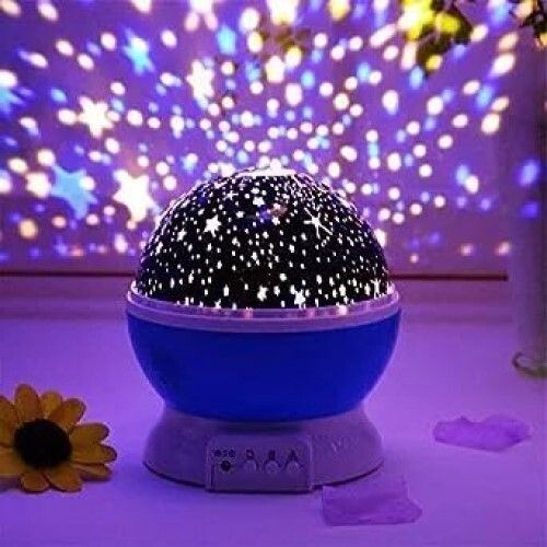 PulGos Star Master Rotating 360 Degree Moon Night Light Lamp Projector with Colors and USB Cable,Lamp for Kids Room Night Bulb (Multi Color,Pack of 1,Plastic)