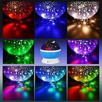 PulGos Star Master Rotating 360 Degree Moon Night Light Lamp Projector with Colors and USB Cable,Lamp for Kids Room Night Bulb (Multi Color,Pack of 1,Plastic)